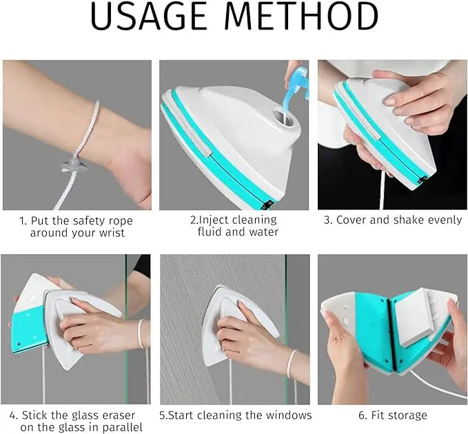 Magnetic Window Cleaner for Dual-Sided Glass Cleaning