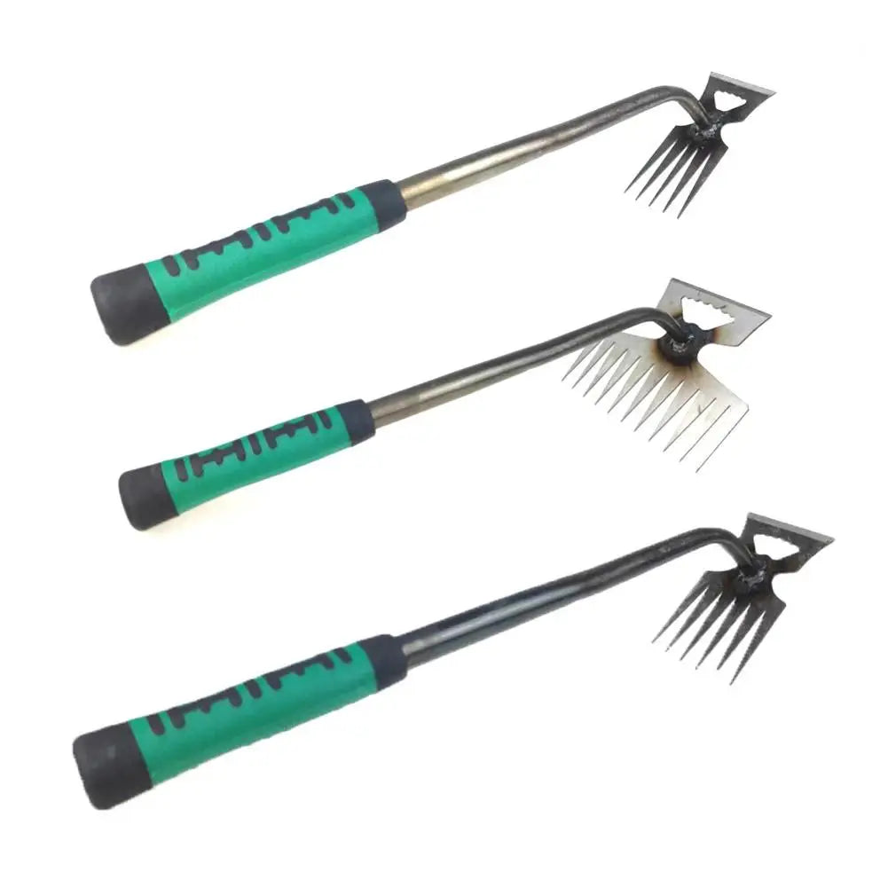 Steel Hand Rake with Ergonomic Handle for Garden Soil & Weed Removal
