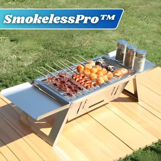 SmokelessPro™ – Foldable Grill for Low-Smoke, Practical & Mobile Barbecuing [50% Off]