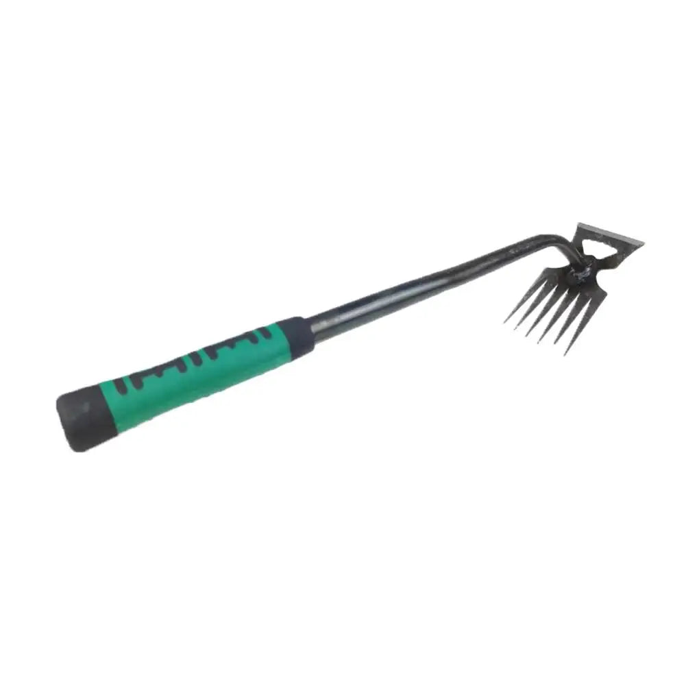 Steel Hand Rake with Ergonomic Handle for Garden Soil & Weed Removal