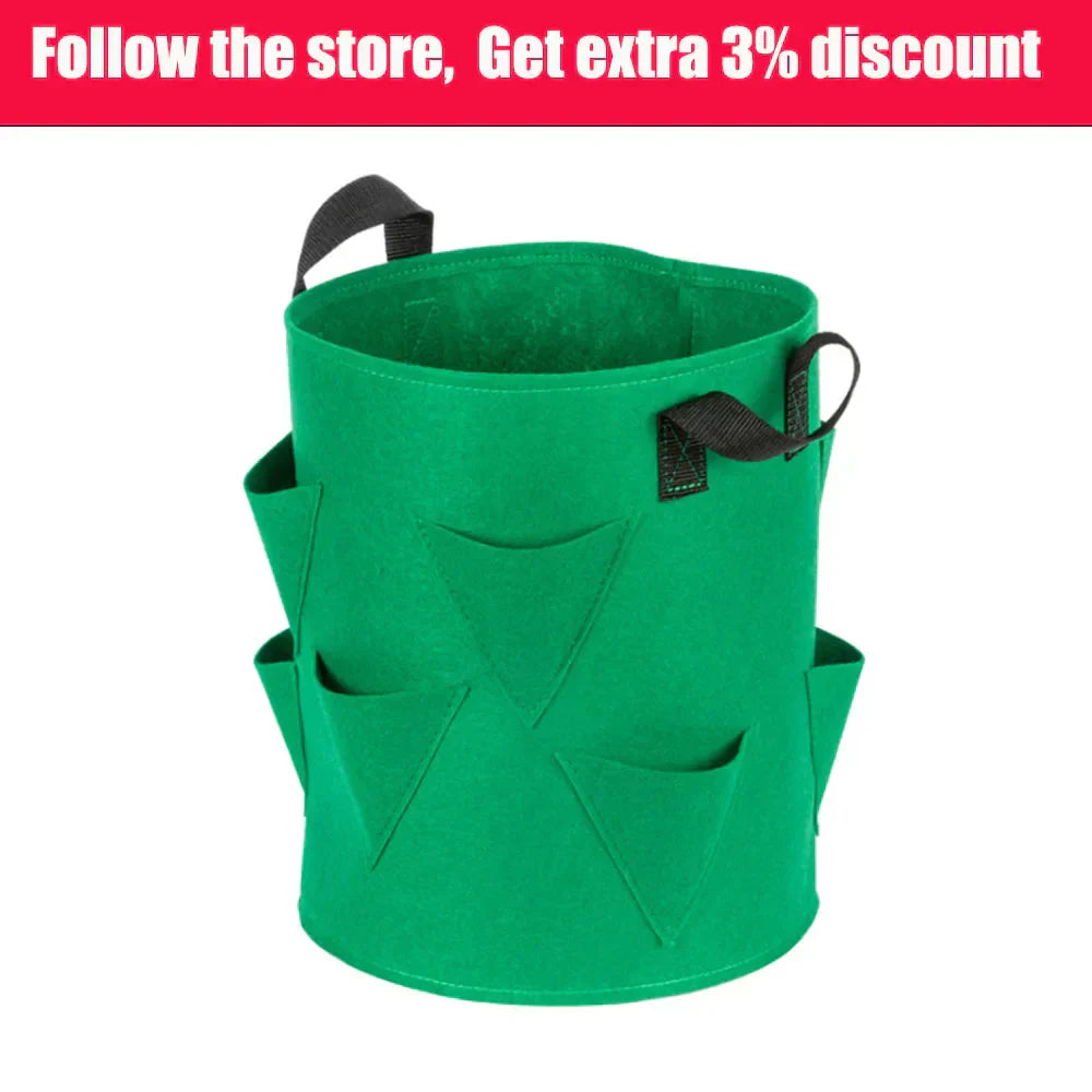 Breathable Felt Grow Bag for Strawberries with Drainage Holes