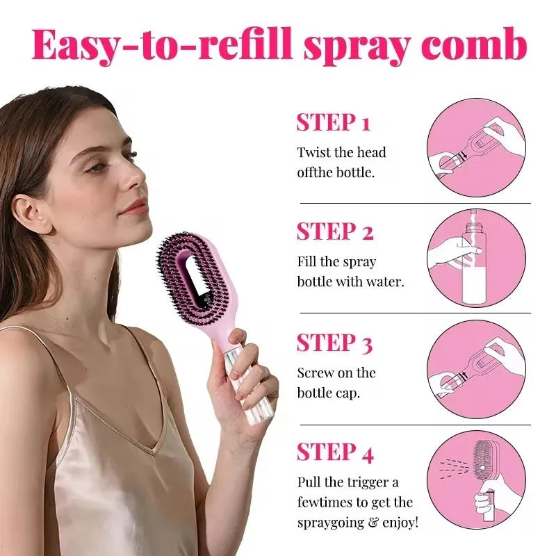 AquaBrush – Styling Brush with Fine Water Mist Function for Silky Smooth Hair [50% OFF]