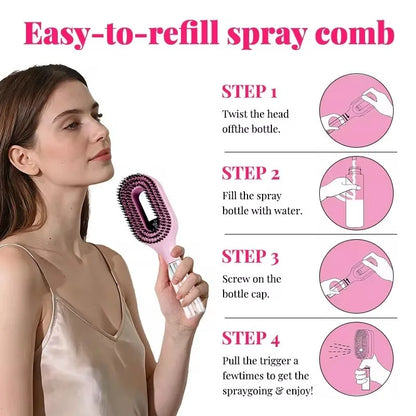 AquaBrush – Styling Brush with Fine Water Mist Function for Silky Smooth Hair [50% OFF]