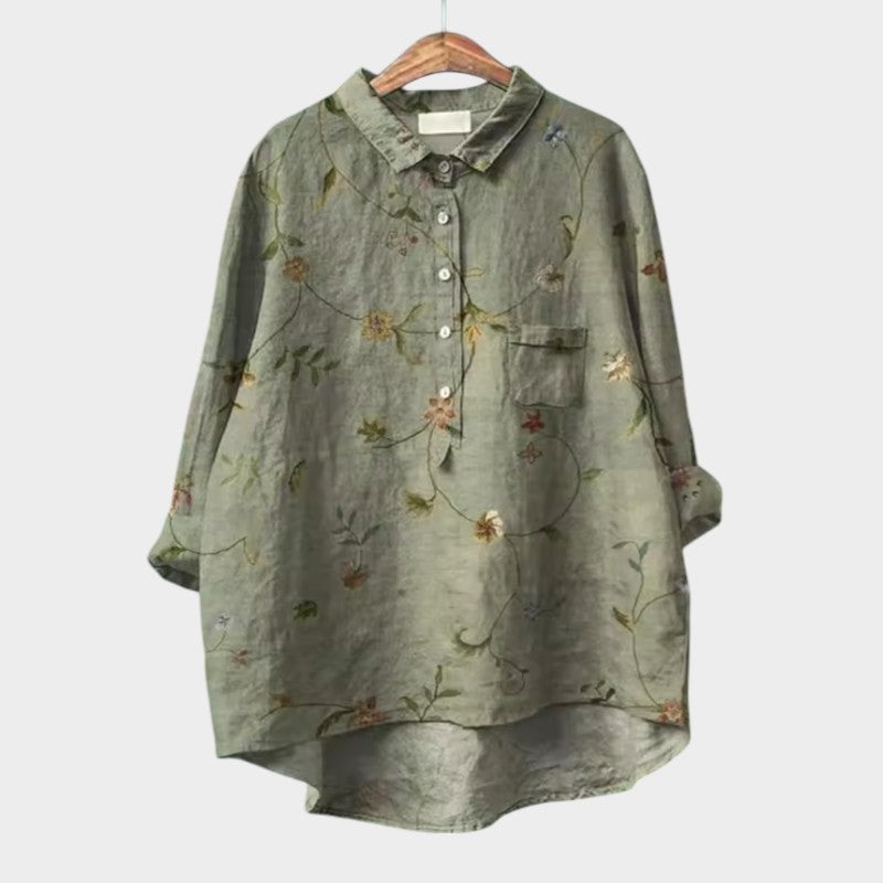 Botanical Relaxed Buttoned Shirt