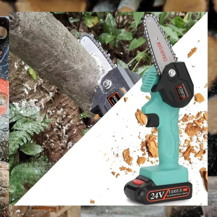 Mini Cordless Electric Chainsaw 4 Inch for One-Handed Use