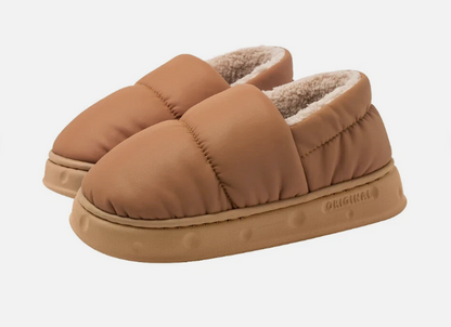 Puffer-Style Slippers Warm Thick Slippers Women Winter