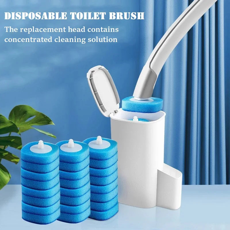 CleanSwipe™ – Disposable toilet brush with cleaning solution, bathroom WC accessory (24 pads included) [50% off]