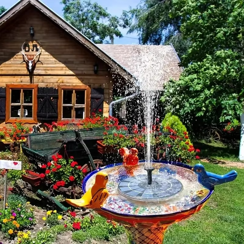 Solar Powered Floating Fountain Pump for Garden Pond & Bird Bath