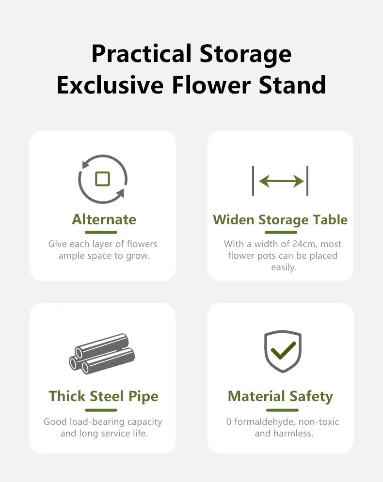 5-Tier Metal and Wood Plant Stand – Space-Saving Vertical Shelf for Indoor &