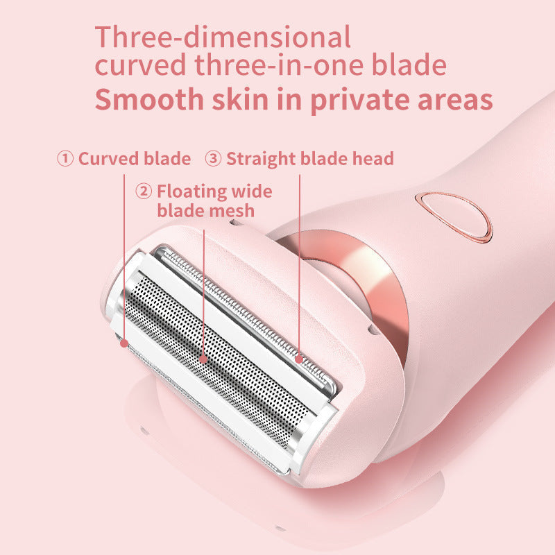 Portable Electric Shaver with LED Display and Interchangeable Heads