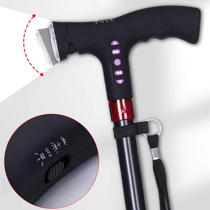 Smart Walking Cane | Automatic Fall Detection | Built-In Alarm | LED Light Support | SmartCane