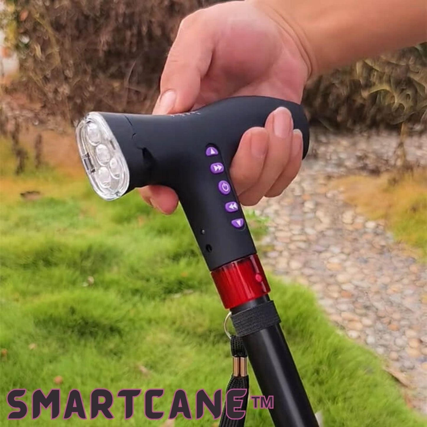 Smart Walking Cane | Automatic Fall Detection | Built-In Alarm | LED Light Support | SmartCane