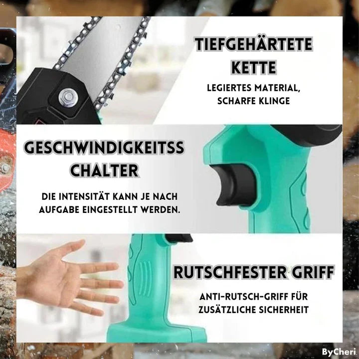 Mini Cordless Electric Chainsaw 4 Inch for One-Handed Use