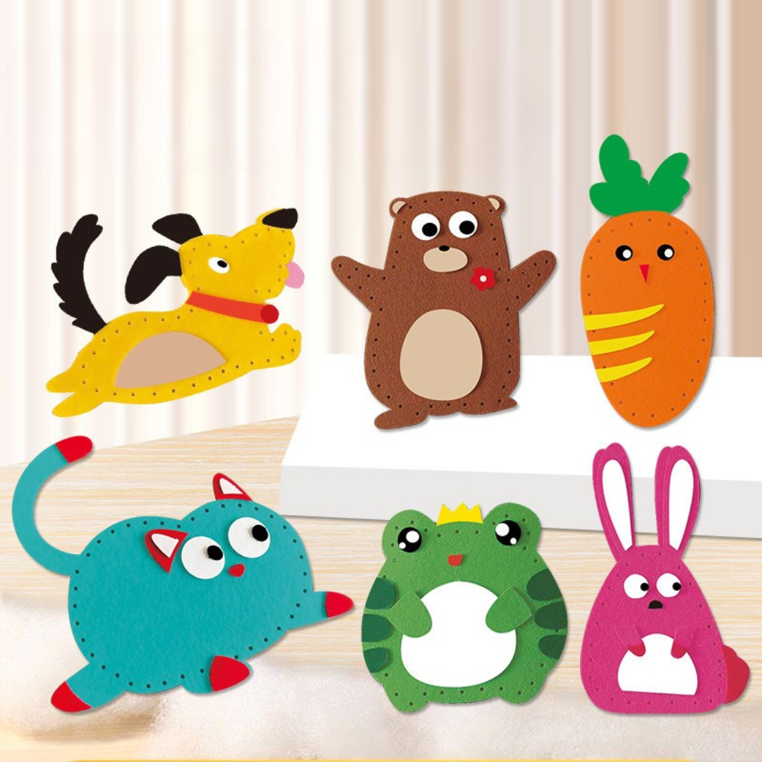 Kids Sewing Kit with Felt Animals for Ages 6-12 – Screen-Free Craft Set