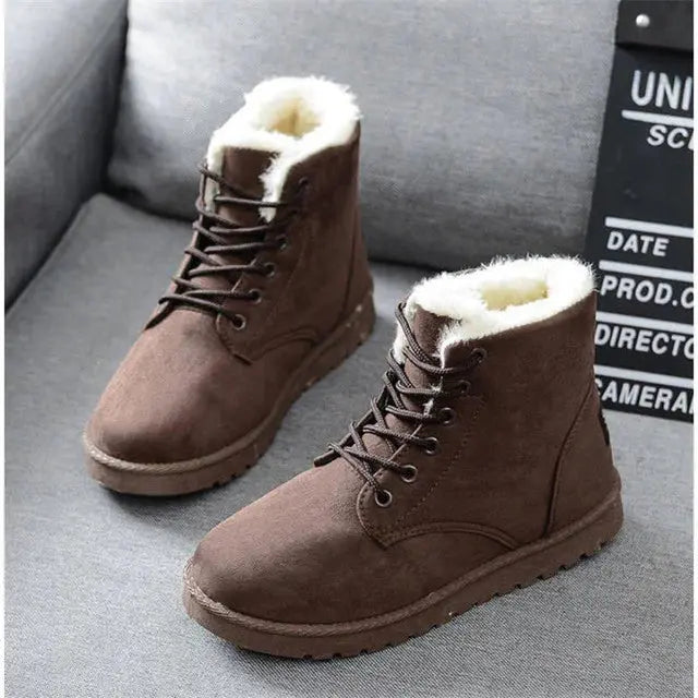 Classic Lace-Up Boots with Non-Slip Sole Women