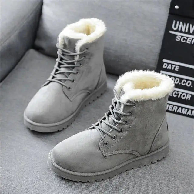 Classic Lace-Up Boots with Non-Slip Sole Women