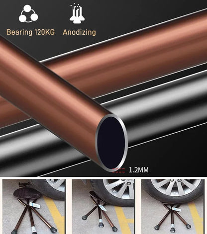 Walking Stick with Seat | Foldable Design | 120 kg Load Capacity | Non-Slip Base | Radianta