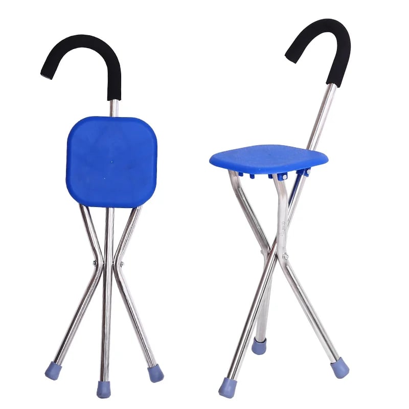 Walking Stick with Seat | Foldable Design | 120 kg Load Capacity | Non-Slip Base | Radianta