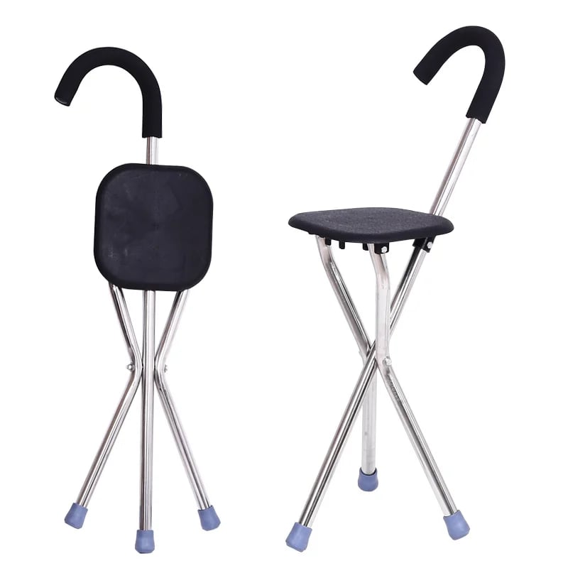 Walking Stick with Seat | Foldable Design | 120 kg Load Capacity | Non-Slip Base | Radianta