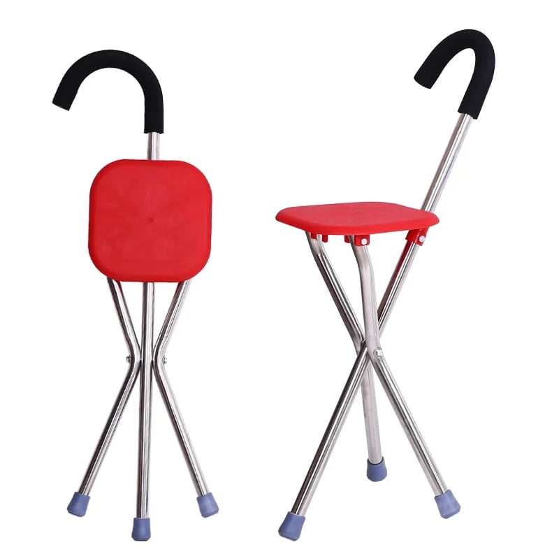 Walking Stick with Seat | Foldable Design | 120 kg Load Capacity | Non-Slip Base | Radianta