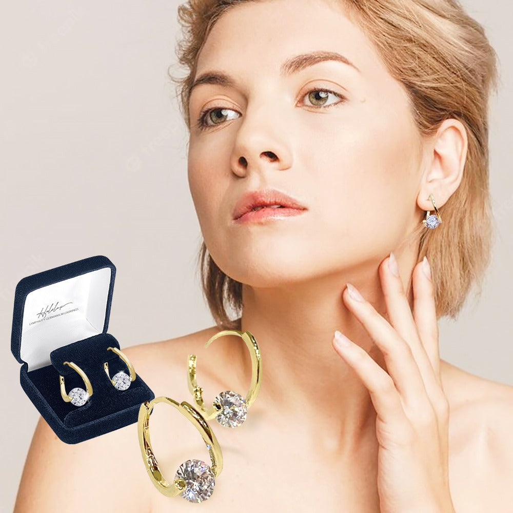 Magnetic Hoop Earrings with Stone Detail – Hypoallergenic Gold