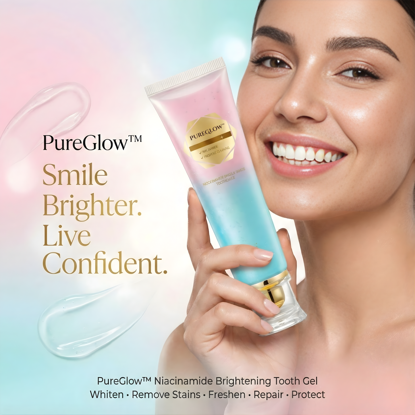 Whitening Toothpaste | Niacinamide Formula | Enamel Repair | Fresh Breath | PureGlow