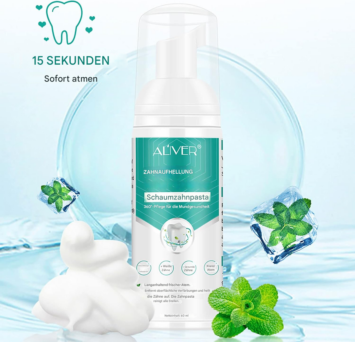 Teeth Whitening Foam Toothpaste – Gentle Stain Removal for Brighter Teeth