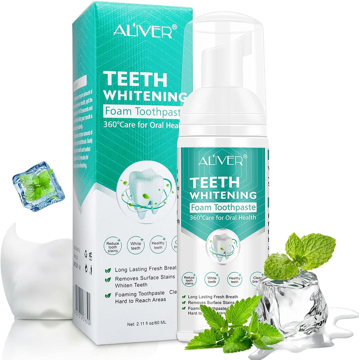 Teeth Whitening Foam Toothpaste – Gentle Stain Removal for Brighter Teeth