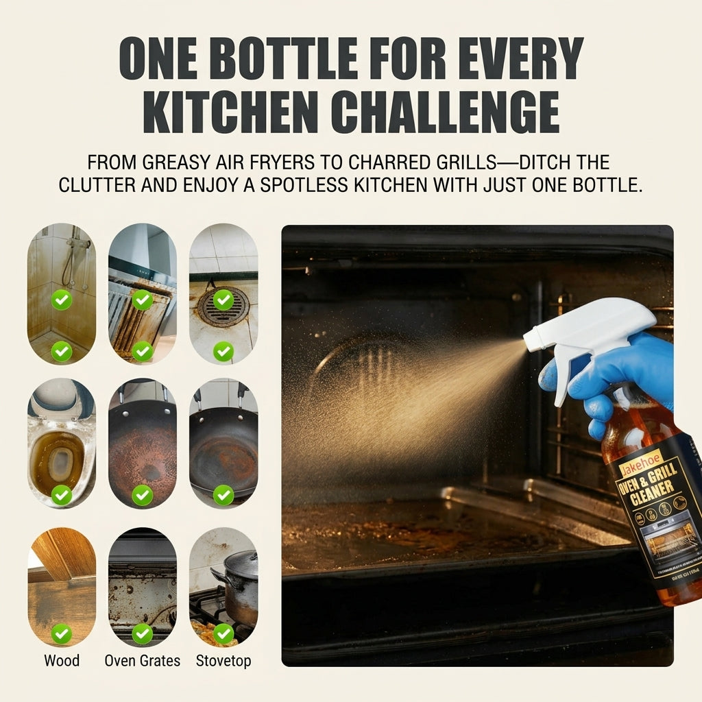 Heavy-Duty Oven & Kitchen Grease Cleaner Spray for Burnt-On Grime