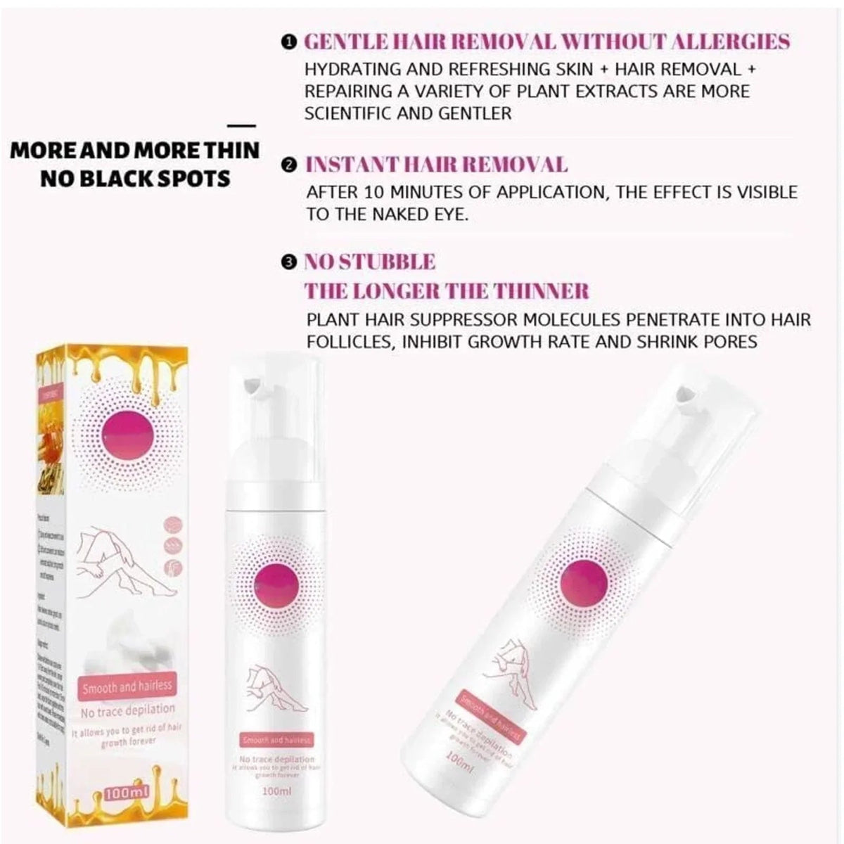 Gentle Hair Removal Spray with Beeswax for Smooth Skin