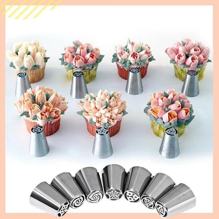Stainless Steel Cake Decorating Nozzle Set with Piping Bag & Stand