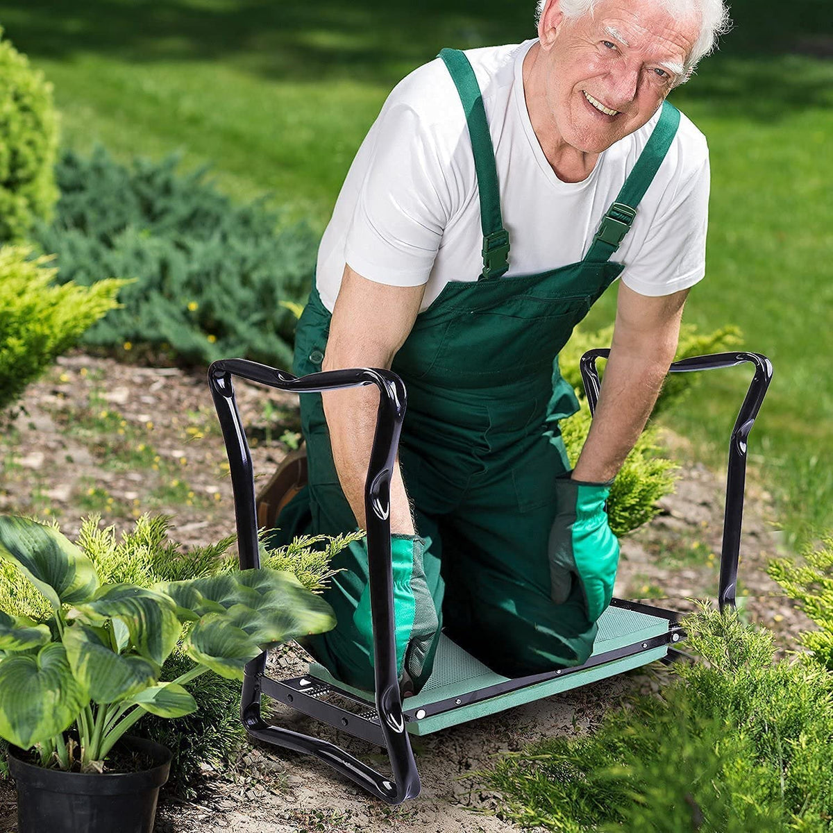 Foldable Garden Kneeler and Bench with Side Pockets