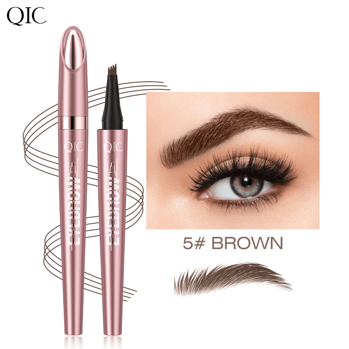Waterproof Micro Fork Eyebrow Pencil with 4-Point Tip