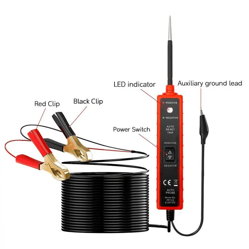 Automotive Circuit Tester Pen 6-24V for Car & Motorcycle Diagnostics