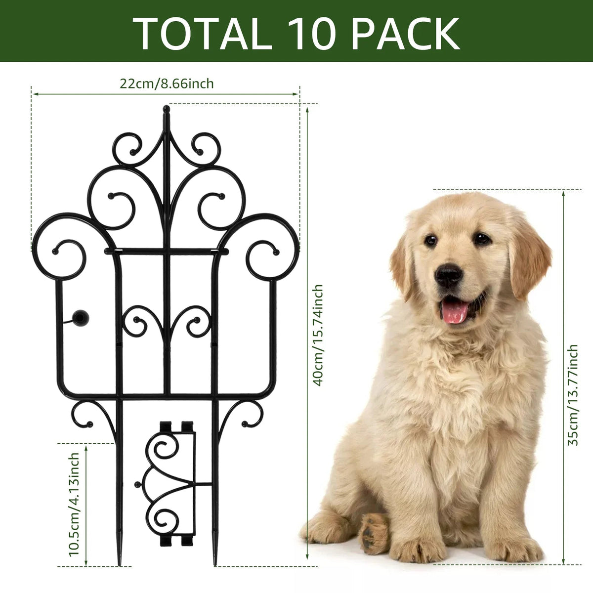 Flexible Garden Border Edging Set – 10-Piece Plastic Lawn & Bed Fence