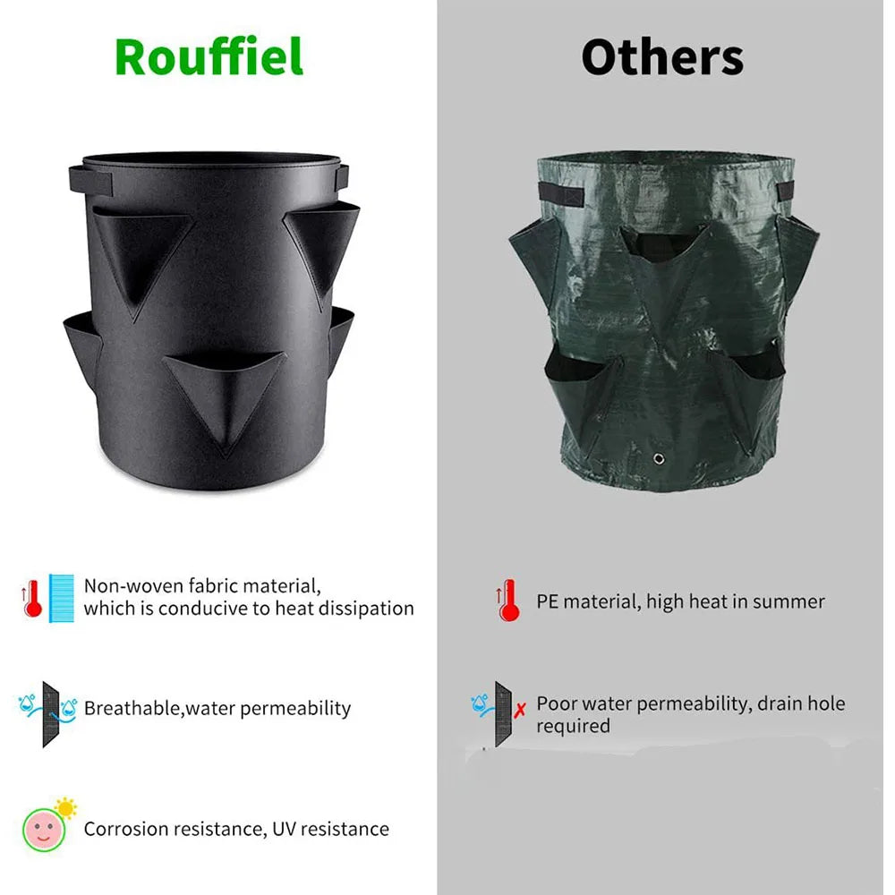Breathable Felt Grow Bag for Strawberries with Drainage Holes