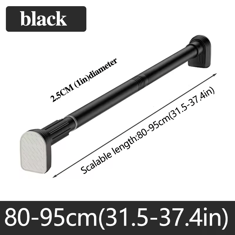 Adjustable Tension Curtain Rod – No Drill Stainless Steel Clamp Rod