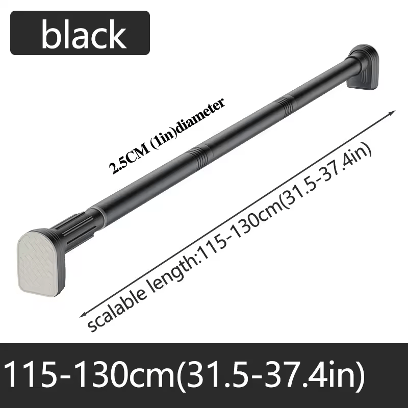 Adjustable Tension Curtain Rod – No Drill Stainless Steel Clamp Rod