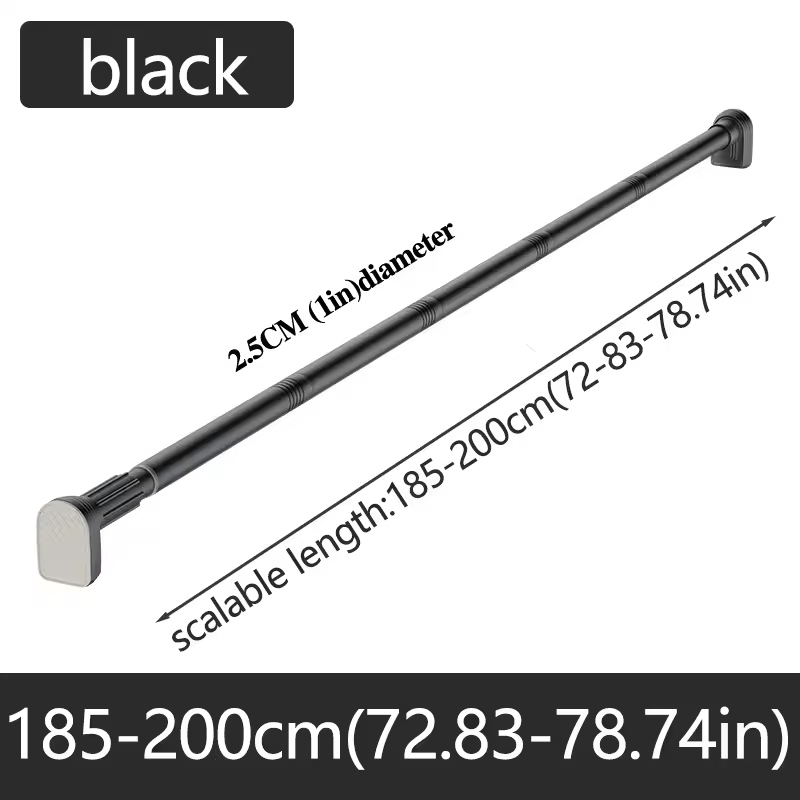 Adjustable Tension Curtain Rod – No Drill Stainless Steel Clamp Rod