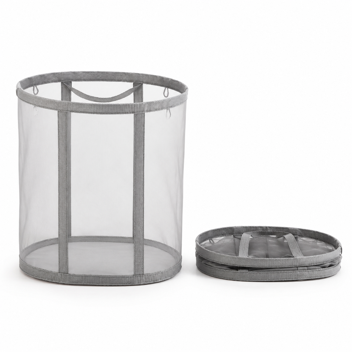 Foldable Laundry Basket Made of Nylon Mesh – Space-Saving and Ventilated