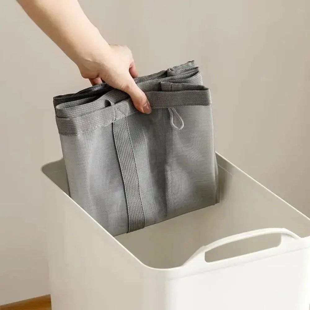 Foldable Laundry Basket Made of Nylon Mesh – Space-Saving and Ventilated