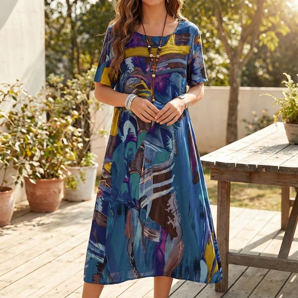 Hanna | Women’s Printed Midi Dress
