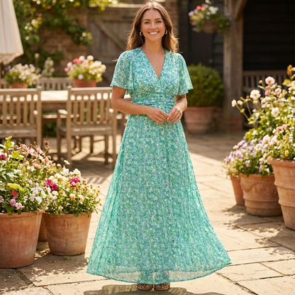 Floral Wrap Maxi Dress
