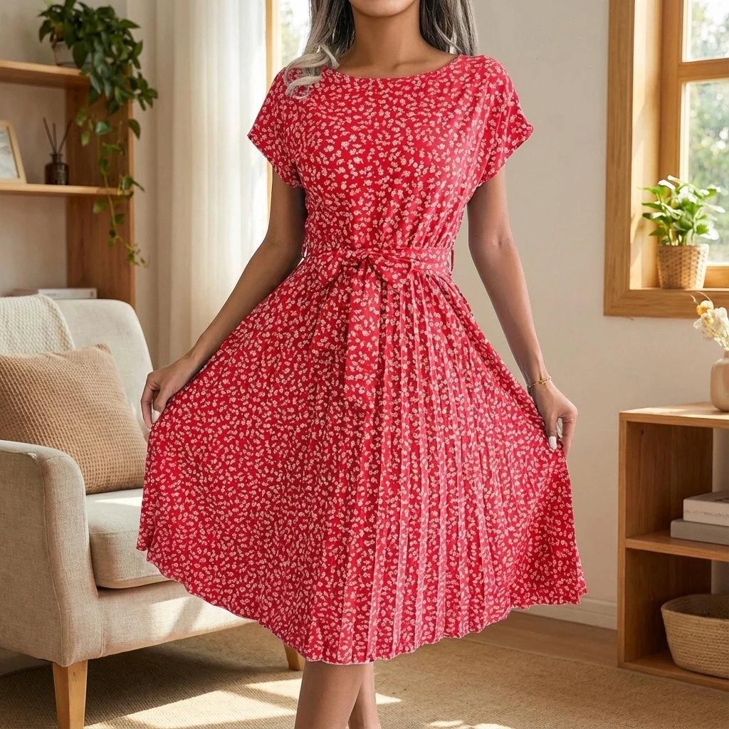 Spring Floral Midi Dress