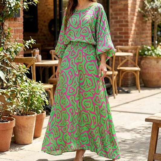 Abstract Spring Maxi Dress