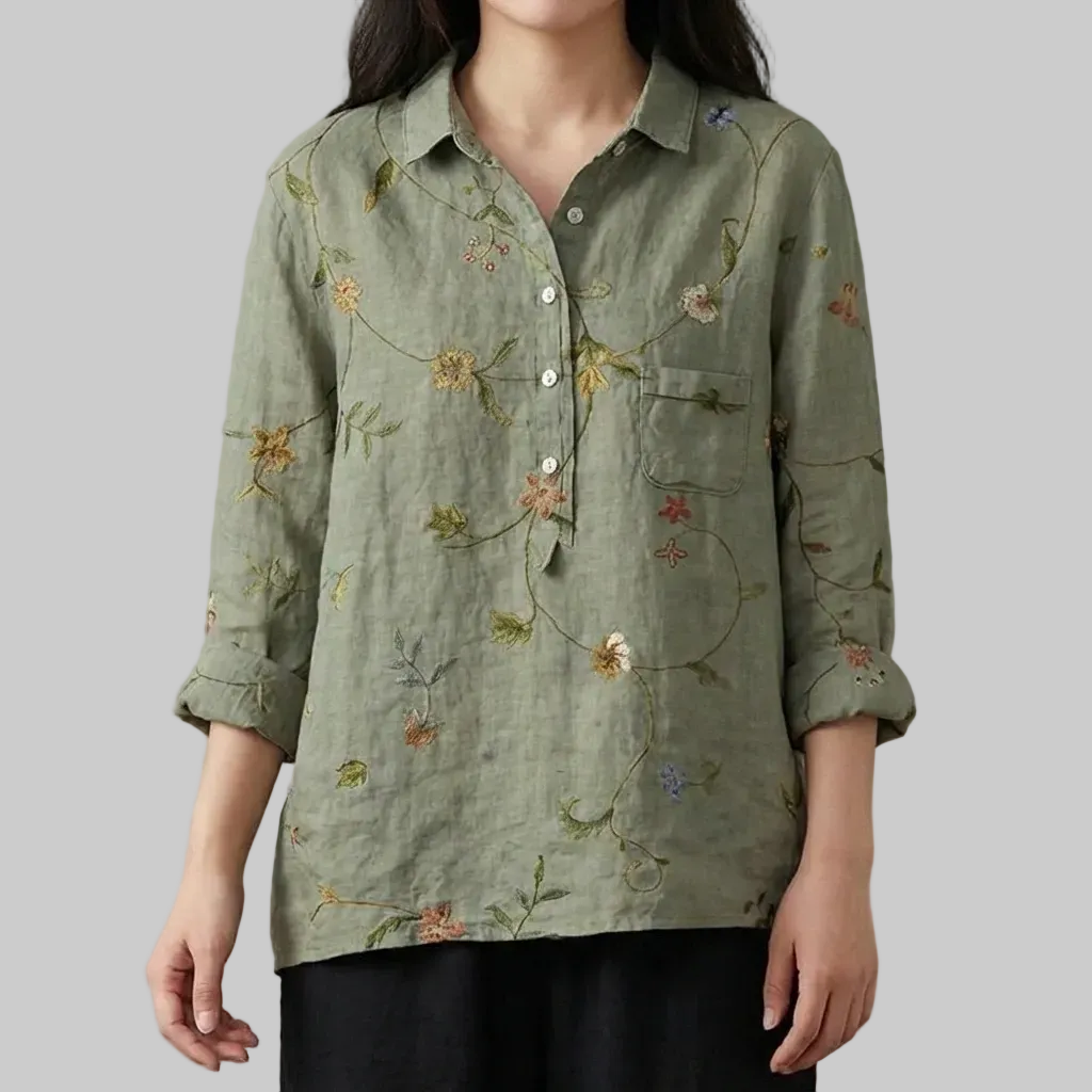 Botanical Relaxed Buttoned Shirt