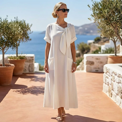 Flowy Tie-Front Maxi Dress