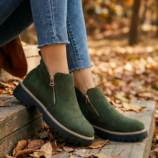 Chunky Zip Ankle Boots