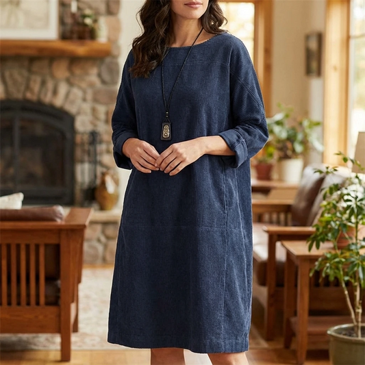 Relaxed Long Sleeve Midi Dress