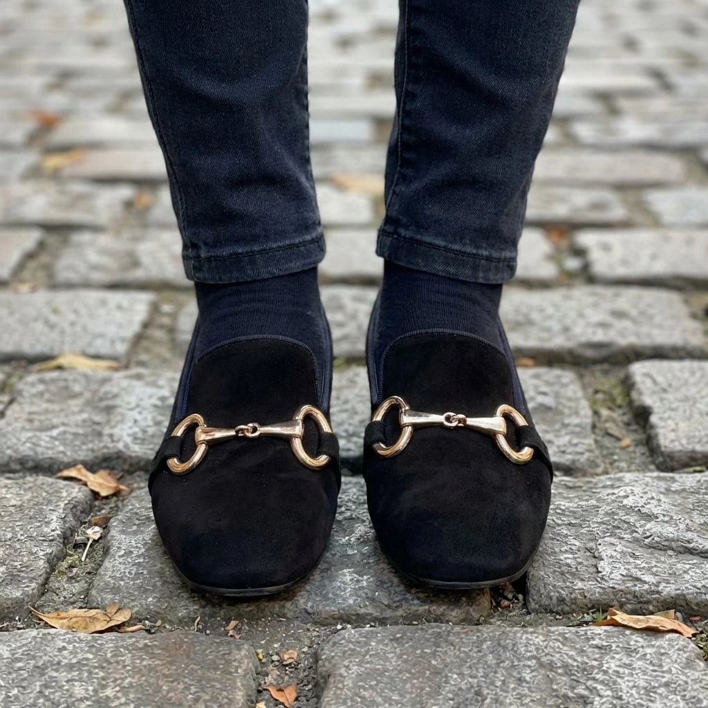 Women’s Classic Slip-On Loafers with Hardware Detail